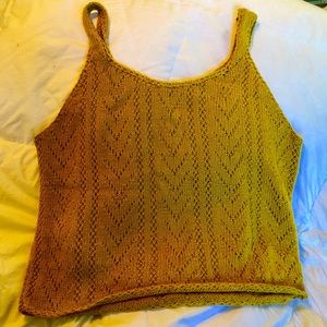 Vintage Knit Goldenrod Crop Tank